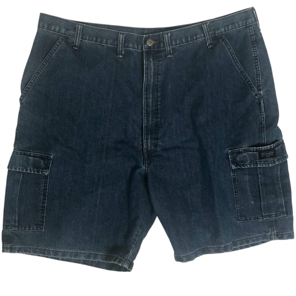 Wrangler Cargo Mens Denim Shorts Big and Tall Relax Fit with Multiple Pockets 44